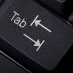 the tab key on the keyboard